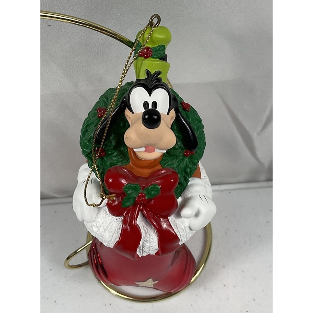 Santa's Best Blown Glass Christmas Ornament Goofy in Red Stocking